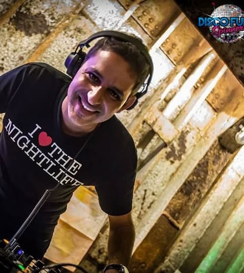 Disco Funk Spinner (Yaniv Levy) behind the decks